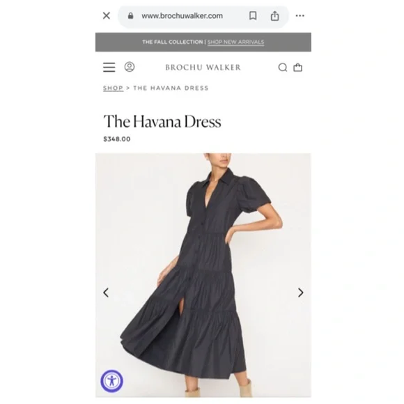 Brochu Walker The Havana Iconic Classic Shirt Maxi Dress Puff Sleeves XS - Picture 8 of 14